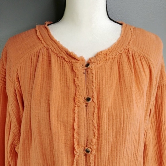FREE PEOPLE Muslin Moving Mountains Top Dusty Sunset Size S - Picture 5 of 8